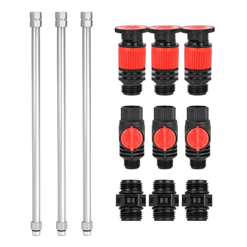 Eden 99989 MultiAdjustable Sprinkler with Metal Extension Set 12 pcs Connects to Most Standard 12 inch Threaded Lawn and Garden Watering System - Image 1