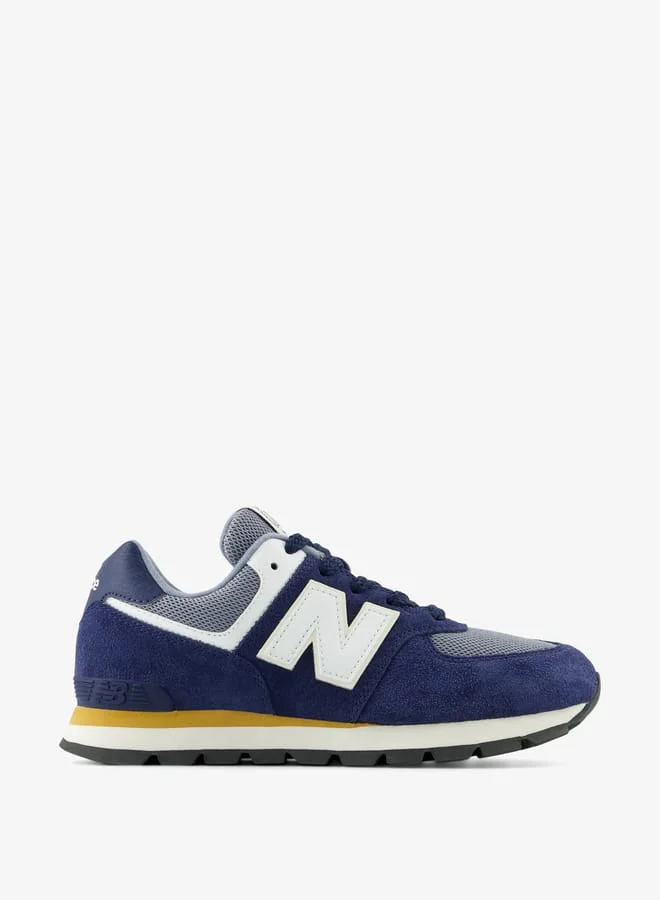 نيو بالانس Boys' Logo Print Sports Shoes with Lace-Up Closure