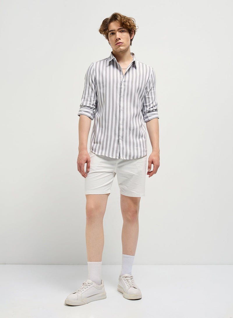 THE BEAR HOUSE Cotton Shirt for Men | Slim Fit, Long Sleeve, Casual or Formal Button-Down | Soft, Breathable Fabric for Work, Everyday, & All-Season Wear in Stylish - Image 3