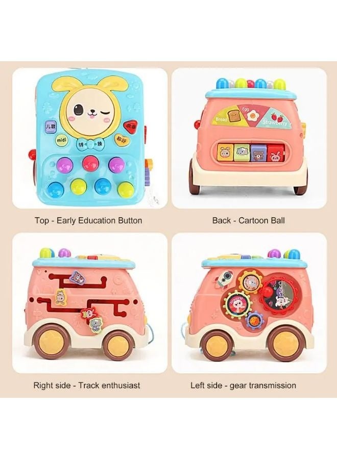 Vixplorn Pounding Toys Toddler Educational Toys Bus Hamster Toy Play Hammer Game Grasp Handle Wooden Hammer Children's Early Education Toy Suitable for 0-3 Years Old Children Gift Boys Girls - Image 3