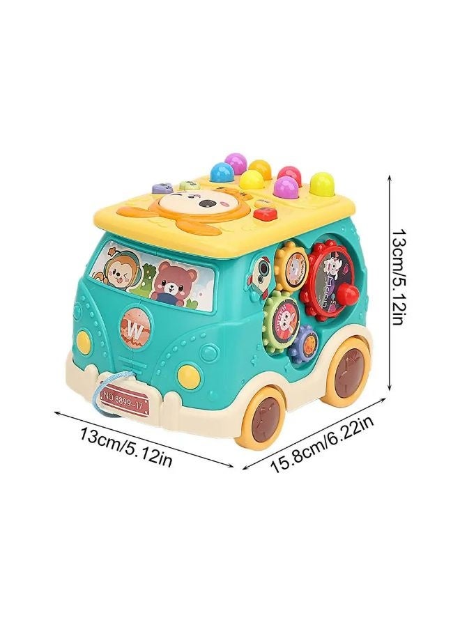 Vixplorn Pounding Toys Toddler Educational Toys Bus Hamster Toy Play Hammer Game Grasp Handle Wooden Hammer Children's Early Education Toy Suitable for 0-3 Years Old Children Gift Boys Girls - Image 2