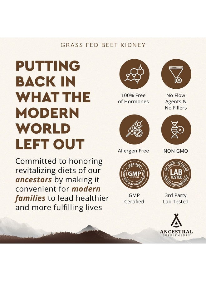 Ancestral Supplements مكملات أنسجة الأجداد من لحم البقر العشبي، 3000 ملغ، مكمل إنزيم DAO، دعم الكلى لصحة المسالك البولية والهيستامين، سيلينيوم، B12، غير معدّل وراثيًا، 180 كبسولة - Image 5