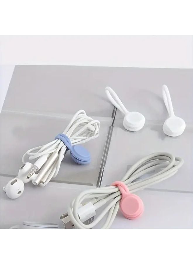 10pcs Random Colors Magnetic Cord Winder Earphone Style Cable Management Buckle - Image 3