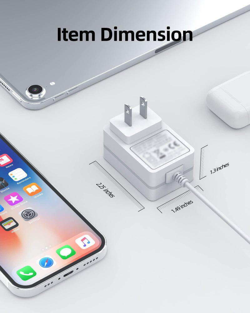 Superer سلك طاقة 24 فولت مناسب لموزع الزيوت الأساسية وموزع الرائحة ومكيف الهواء Young Living و doTERRA و InnoGear والعلاج بالروائح و ASAKUKI شاحن بديل مزود بمحول (معتمد من UL) - Image 4