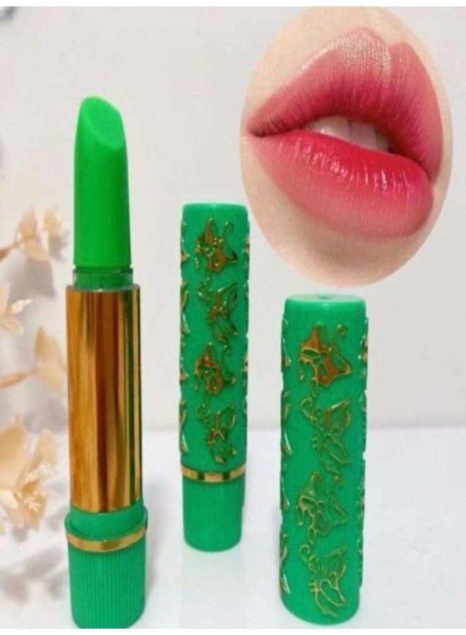 pH-Activated Color Changing Lipstick, Long-Lasting Waterproof Lip Tint with Aloe Vera & Vitamin E, Green to Pink, 3.5 g - Image 5