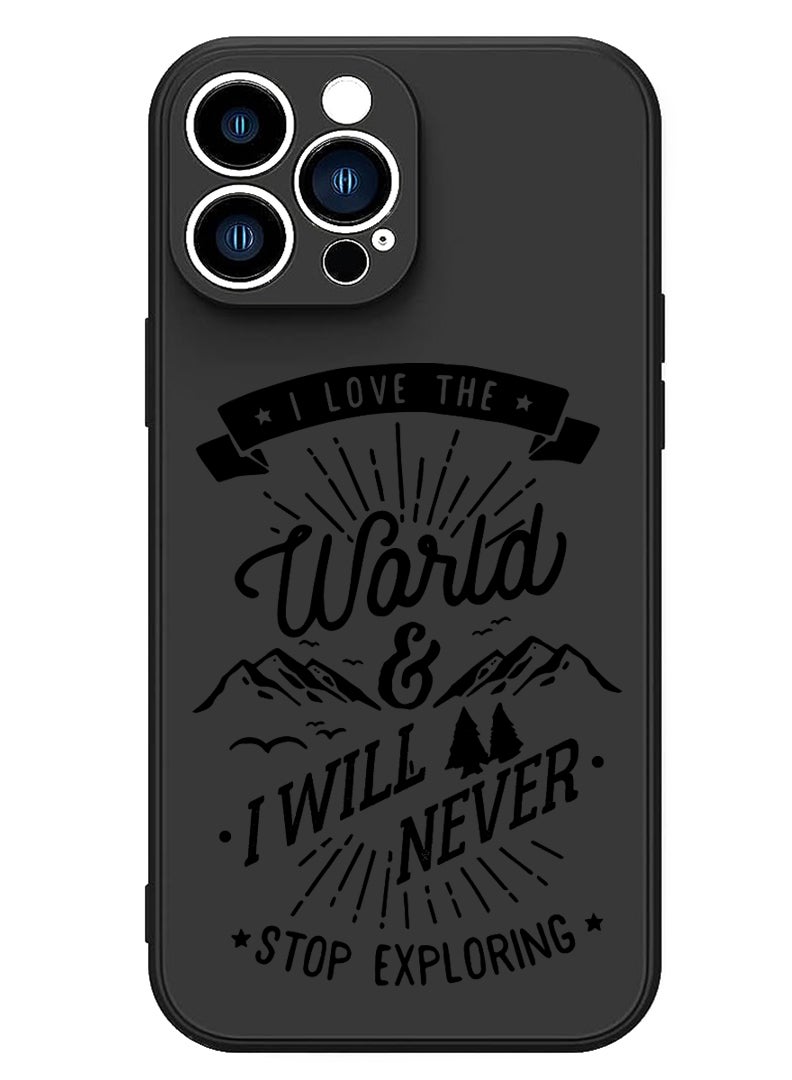 Theodor Protective Slim Fit Case Liquid Silicone Cover with Full Body Protection Anti-Scratch Shockproof Case For iPhone 13 Pro Black  - I sleep with my cats black copy - Image 1