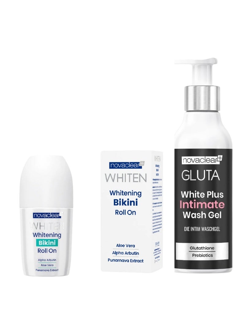 نوفاكلير رول لتبييض منطقة البكيني ٥٠ مل + جل غسول للمنطقة الحساسة ٢٠٠ مل (عبوة العرض)