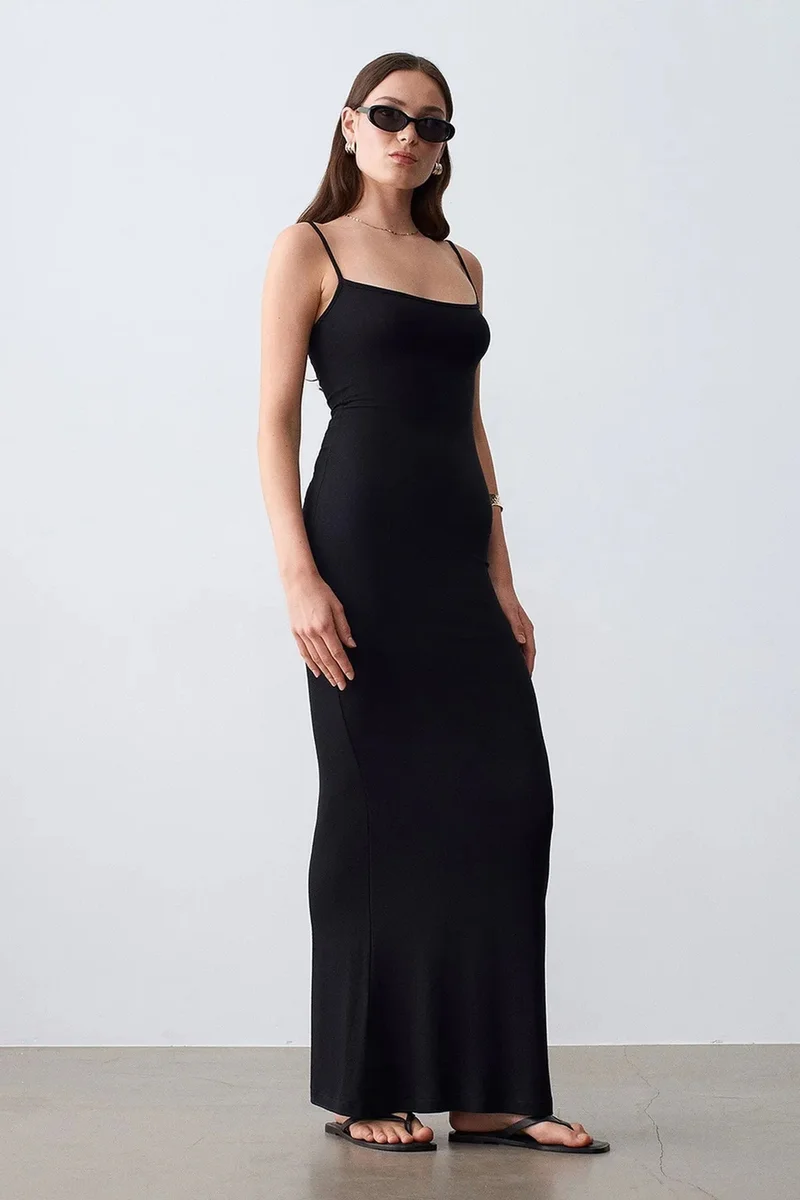 ديلفين DILVIN Ribbed Bodycon Maxi Dress