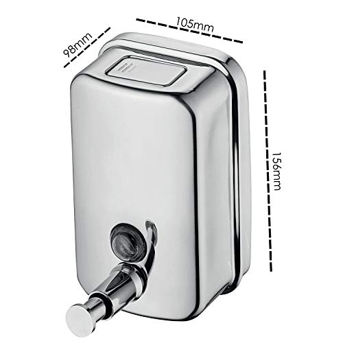 Puffin Stainless Steel Wall Mount Liquid soap Dispenser - 500ml - Image 4