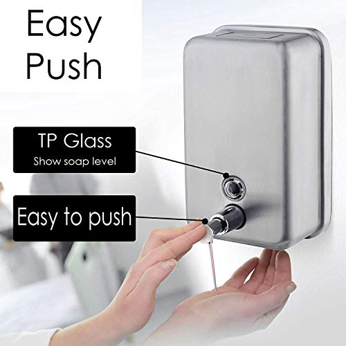 Puffin Stainless Steel Wall Mount Liquid soap Dispenser - 500ml - Image 3