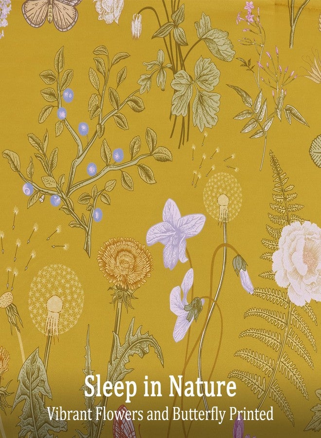 Yiran King Size Comforter Set, 7 Pieces Yellow Floral Soft Bedding Sets, King Bed in a Bag Botanical Flowers All Season Comforter, Sheets, Pillowcases & Shams - Image 4