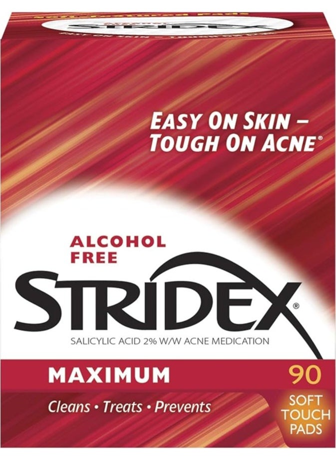 Stridex Stridex, Maximum, Salicylic acid,90 Soft Touch Pads  - Image 1