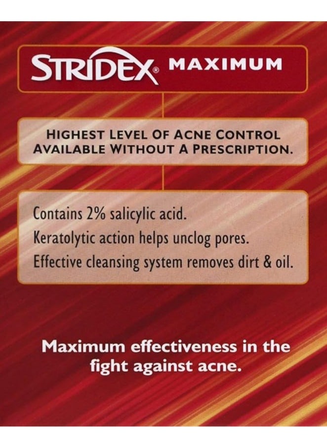 Stridex Stridex, Maximum, Salicylic acid,90 Soft Touch Pads  - Image 3