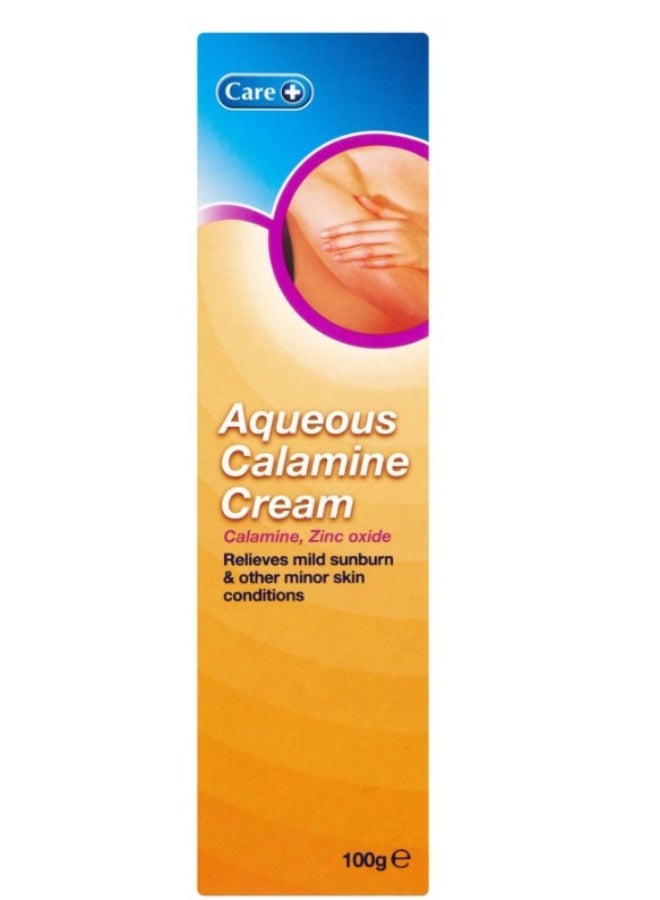 CARE PLUS Care Aqueous Calamine Cream, 100gm  – Sunburn, Soothing Skin Relief  Cream - Image 1