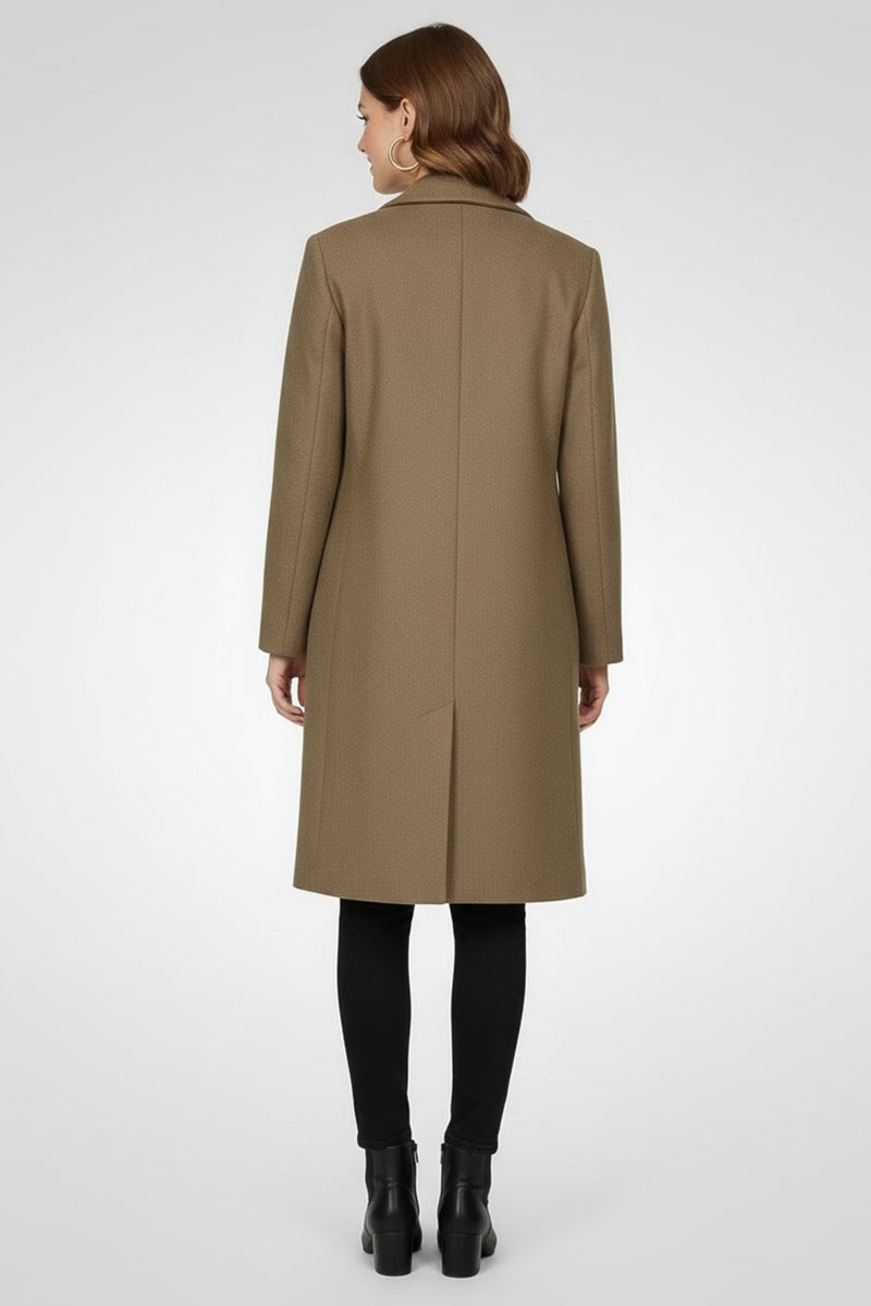 NA-KD Josefine HJ x NA-KD Women Knitted Long Sleeve Trench Coat, Dark Beige - Image 4