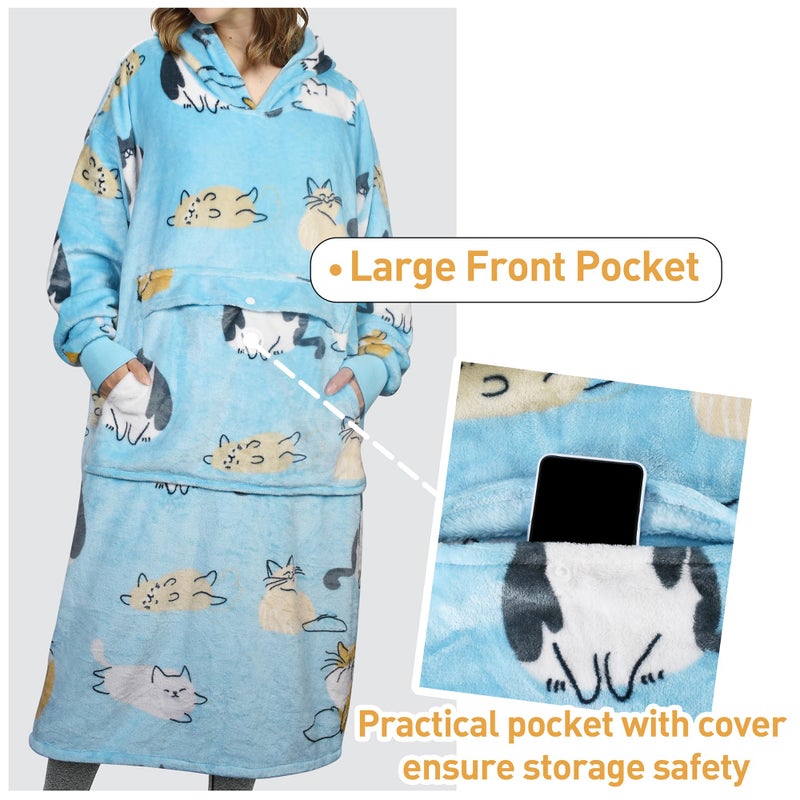 Catalonia Catalonia Full Body Oversized Blanket Hoodie Sweatshirt  Extra Long Wearable Fleece Pullover  Gift for Adult Men Women Wife Girlfriend  - Image 5