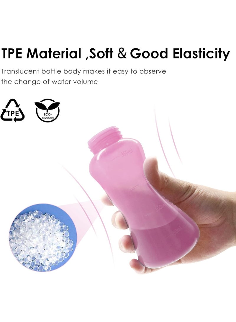 Mini Peri Bottle, 350ml Portable Travel Bidet with Carry Bag, TPE Material for High Temperature Resistance, Essentials for Postpartum Care, Childbirth Cleaner for Women,Men,Baby,Personal Hygiene Outdoor,Camping,Travling(Pink) - Image 2