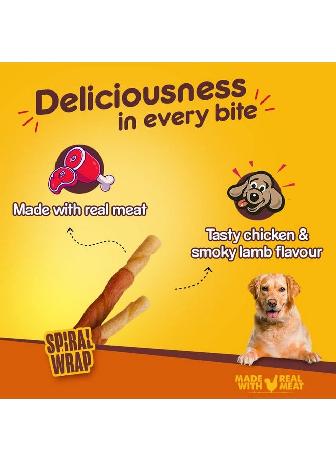 Pedigree Pedigree Ranchos Spiral Wrap (1+ Years) Dog Treats, Chicken & Smokey Lamb Flavour, 60 g (Pack of 12), High in Protein & Low in Fat With No Added Sugar  - Image 5