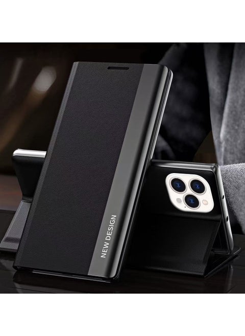 IPhone16Pro max Case Ultra Slim Flap Case, Scratch Resistant, Nano Adsorption, Bracket Function,5G black
