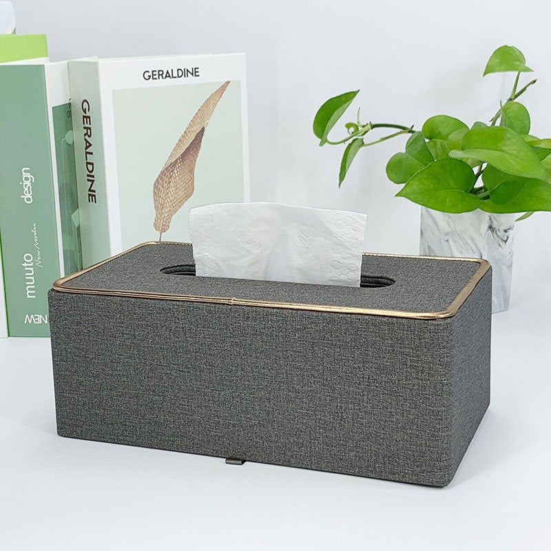 Light Luxury Fashion Paper Box Creative Household High-End Leather Tissue Box Dining Table Coffee Table Paper Box With Logo - Image 5