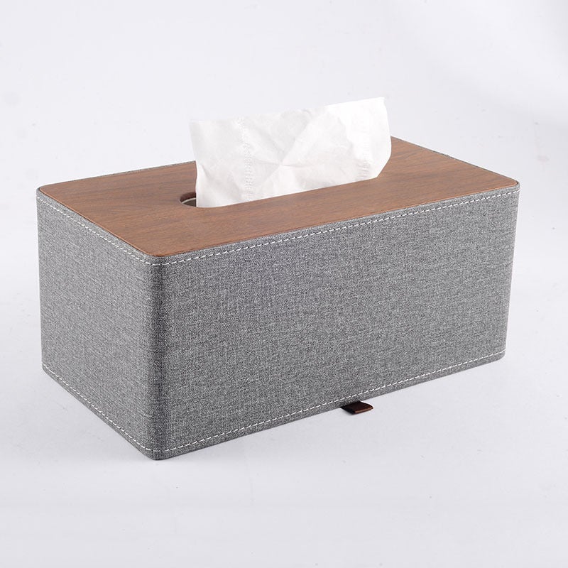 Light Luxury Fashion Paper Box Creative Household High-End Leather Tissue Box Dining Table Coffee Table Paper Box With Logo - Image 4
