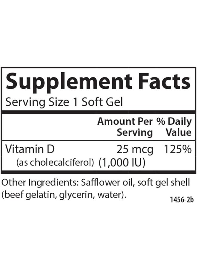 Carlson Vitamin D3 Soft Gels 1000 IU for Bone Health - Image 4