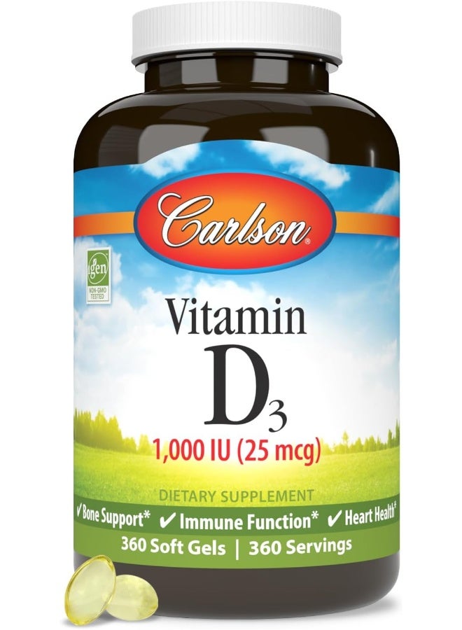Carlson Vitamin D3 Soft Gels 1000 IU for Bone Health - Image 5