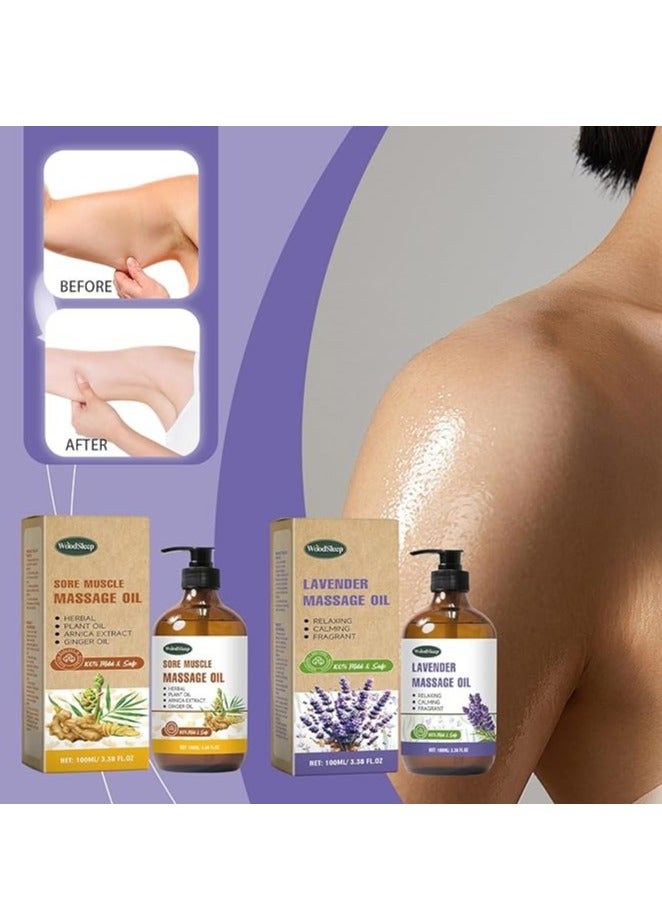 WoodSleep Massage Oils for Massage Therapy, for Muscle Pain, Gua Sha Relaxing Body Oil, Natural Lavender Oil for Skin Hai - Image 5