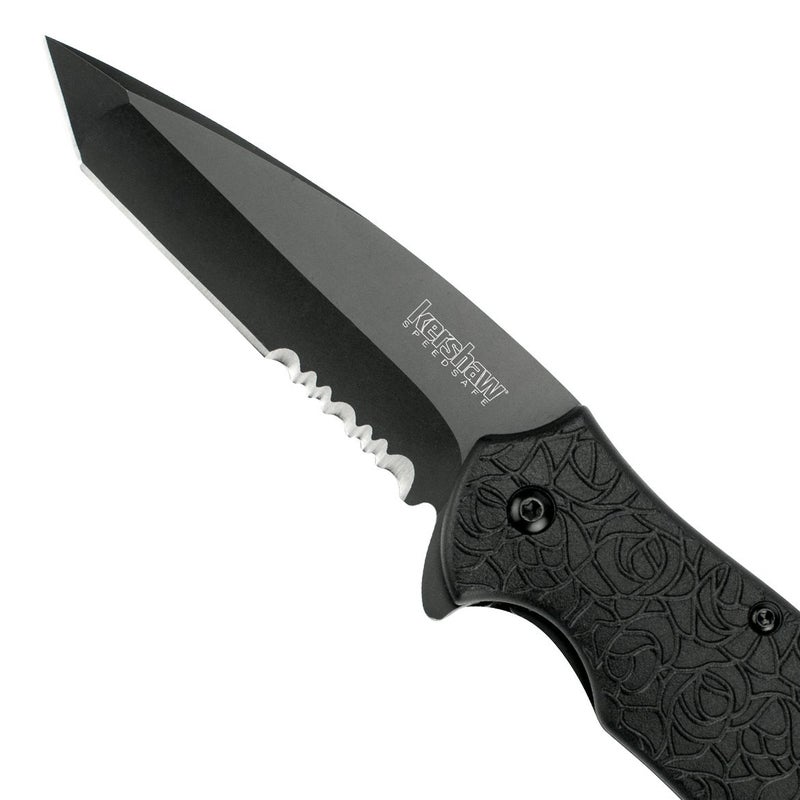 Kershaw Kuro Tanto Assisted Opening Knife (3.125" Black Serr) 1835TBLKST - Image 4
