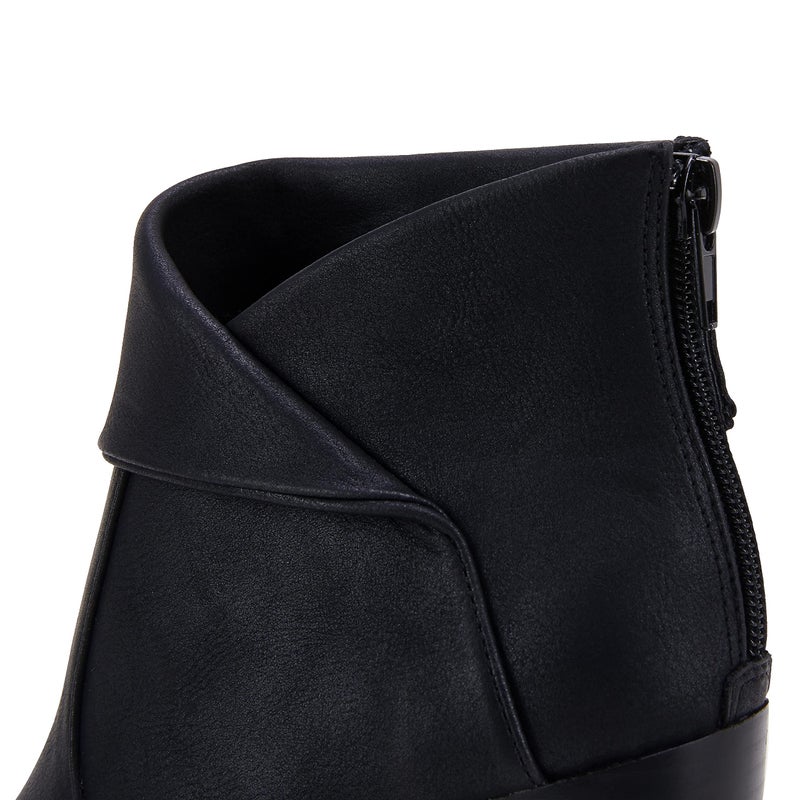 LAICIGO Womens Closed Toe Ankle Boots Slip On Zipper Mid Stacked Chunky Thick Heel Ankle Booties - Image 3