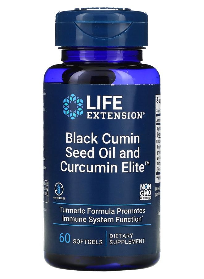 Black Cumin Seed Oil and Curcumin Elite  60 Softgels