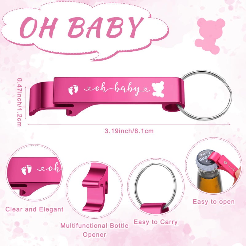 Singhoow 50 Sets Baby Shower Favor for Guests Acrylic Shot Glasses with Bottle Opener Keychains Thank You Tags and Bags Gender Reveal Party Favors for Guest Baby Shower Return Gift(Bear Girl) - Image 3