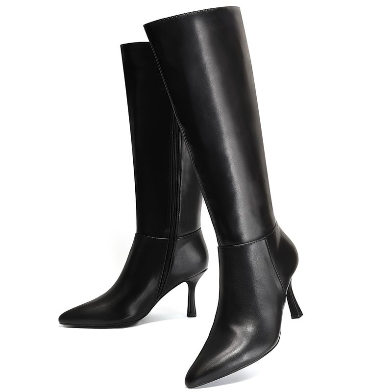 Vipost 3.3-inch Kitten Heel Boots for Women, Knee High Pointed Toe Boots for Women, Tall Long Boot Side Zipper, Fall Winter Fasion 2025 - Image 4