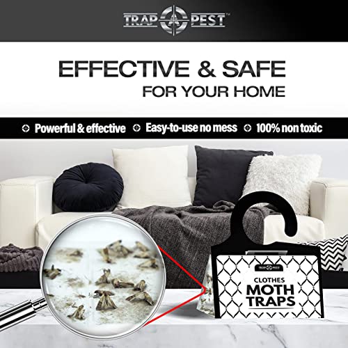 TRAP A PEST Clothing Moth Traps - 8 Pack - Non Toxic Moth Traps for Clothes with Pheromone Attractant - Odorless Sticky Trap for Closet, Carpets - Image 2