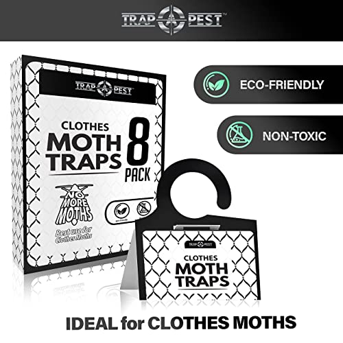 TRAP A PEST Clothing Moth Traps - 8 Pack - Non Toxic Moth Traps for Clothes with Pheromone Attractant - Odorless Sticky Trap for Closet, Carpets - Image 3