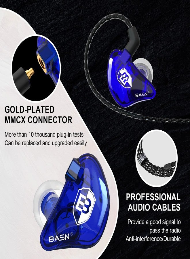 BASN Bsinger PRO In-Ear Monitors for Musicians, Two Detachable MMCX Cables with Noise Cancelling (Blue) - Image 3