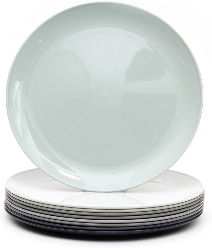 8 INCH PLASTIC SALAD DESSERT PLATES SET OF 9 URBAN COLOR