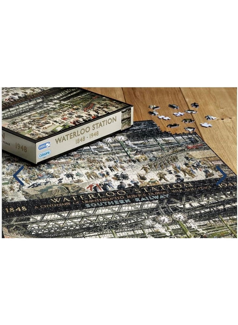 Gibsons Waterloo Station 1000 Piece Jigsaw Puzzle | Sustainable Puzzle for Adults | Premium 100% Recycled Board | Great Gift for Adults | Gibsons Games - Image 3
