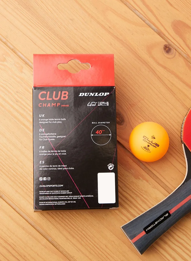 DUNLOP Dlop Table Tennis Bl 40 Club Champ Org 6 Ball