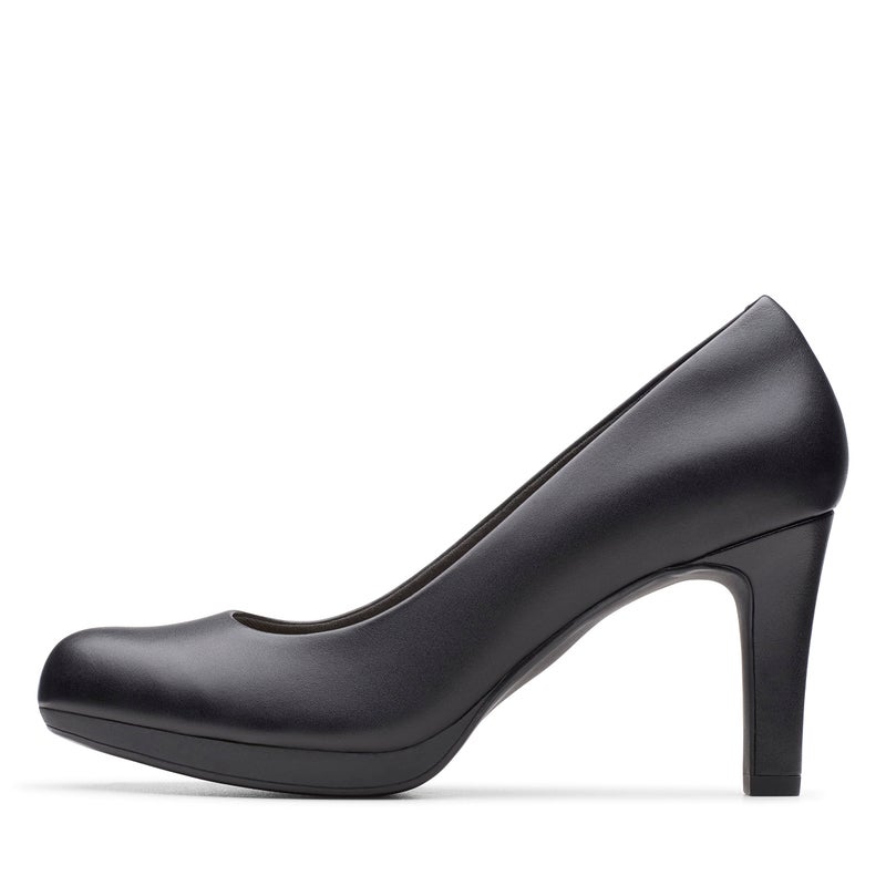 Clarks womens Adriel Viola Dress Pump, Black Leather, 8 Wide US