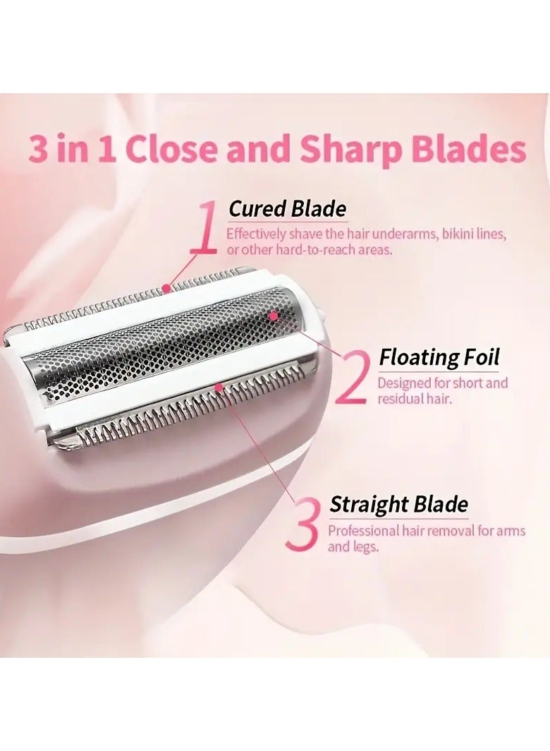 ORiTi Electric Shaver For Women Electric Razor For Womens Bikini Legs Underarm Public Hairs Portable Trimmer With Detachable Head Cordless Wet Dry Use (pink) - Image 5