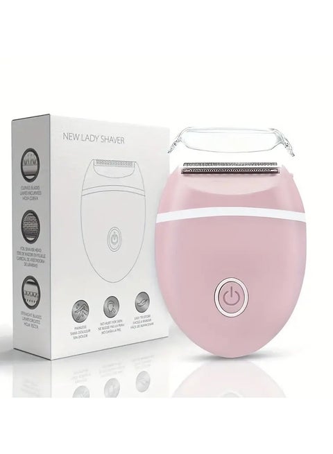 ماكينة حلاقة كهربائية للنساء، ماكينة حلاقة كهربائية للنساء لمنطقة البكيني والساقين والإبطين والشعر العام، ماكينة تشذيب محمولة برأس قابل للفصل، لاسلكية للاستخدام الجاف والرطب (وردي)