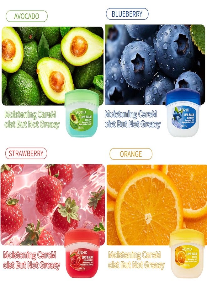 أ.د.م.د.م.د مجموعة مرطبات شفاه متنوعة بنكهة الفواكه، عبوة من 24 قطعة، مرطبة ومتعددة الاستخدامات للشفاه الجافة - Image 5