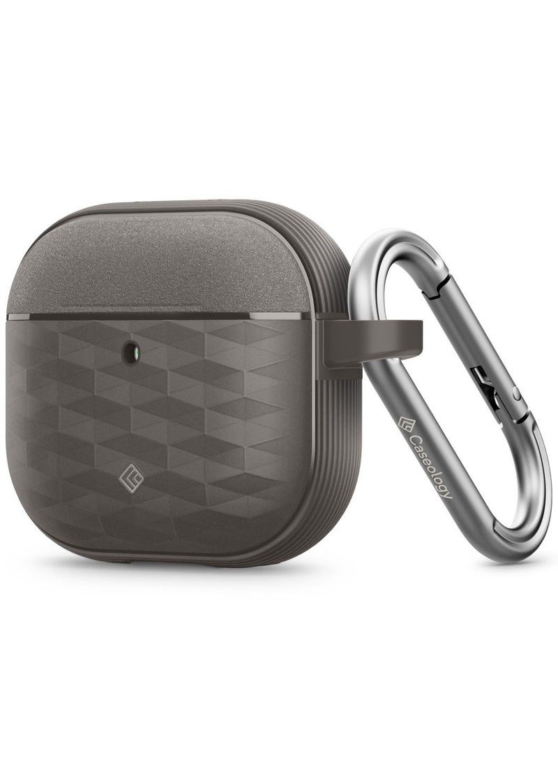 Caseology - Parallax AirPods 4 Case Cover (2024) with carabiner - Ash Gray - Image 1