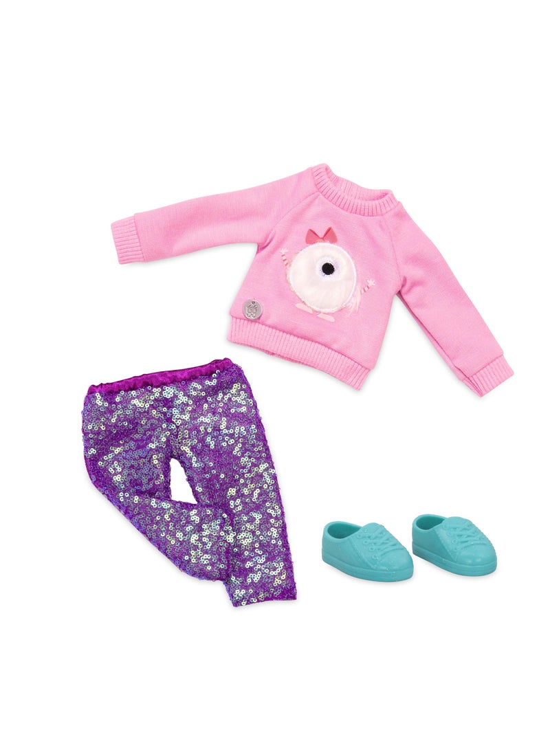 Glitter Girls GG 14 DOLL FURRY TOP & SEQUIN PANTS OUTFIT - MISSES SPARKLY PANTS - Image 1