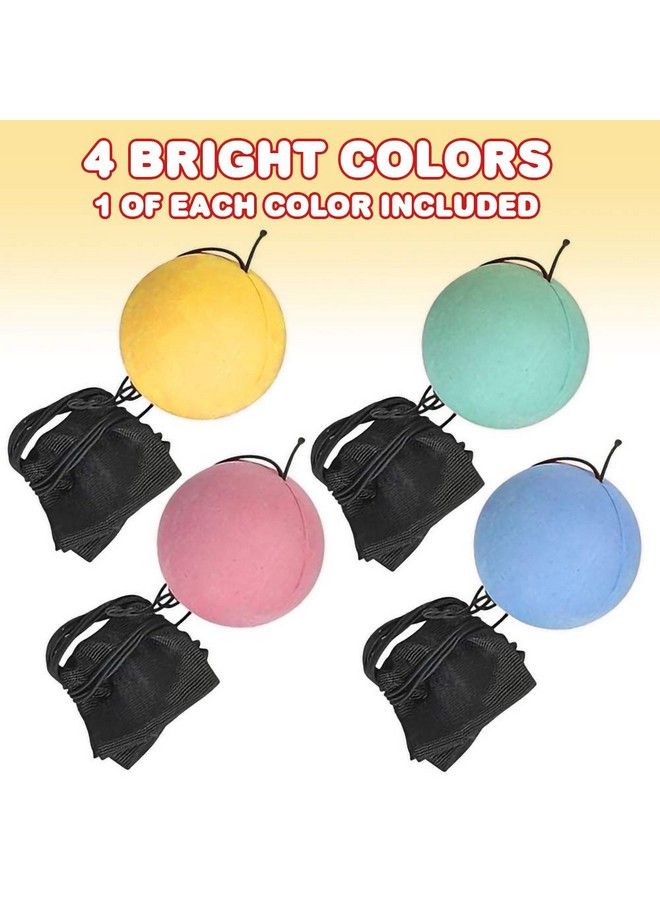 ArtCreativity 2.25 Inch Return Balls Set Of 4 Durable Foam String Attached Rebound Balls Assorted Colors Sports Toy Balls For Kids Party Favors Gift Idea For Boys And Girls - Image 5