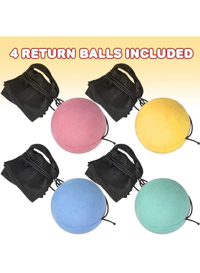 ArtCreativity 2.25 Inch Return Balls Set Of 4 Durable Foam String Attached Rebound Balls Assorted Colors Sports Toy Balls For Kids Party Favors Gift Idea For Boys And Girls - Image 3