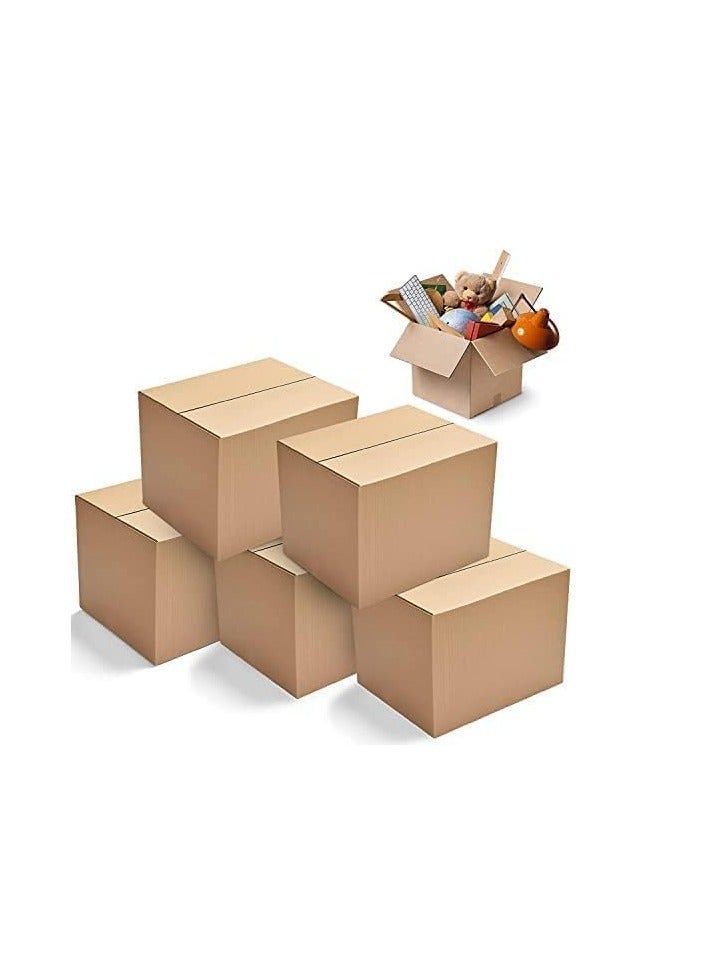 ECVV 5 Pack Carton Box, Cardboard, For Moving Shipping And Packing Double Wall 100% Recyclable Corrugated Cardboard Moving Boxes 45x45x45Cm 5 Lines 45X45X45 CM - Image 1