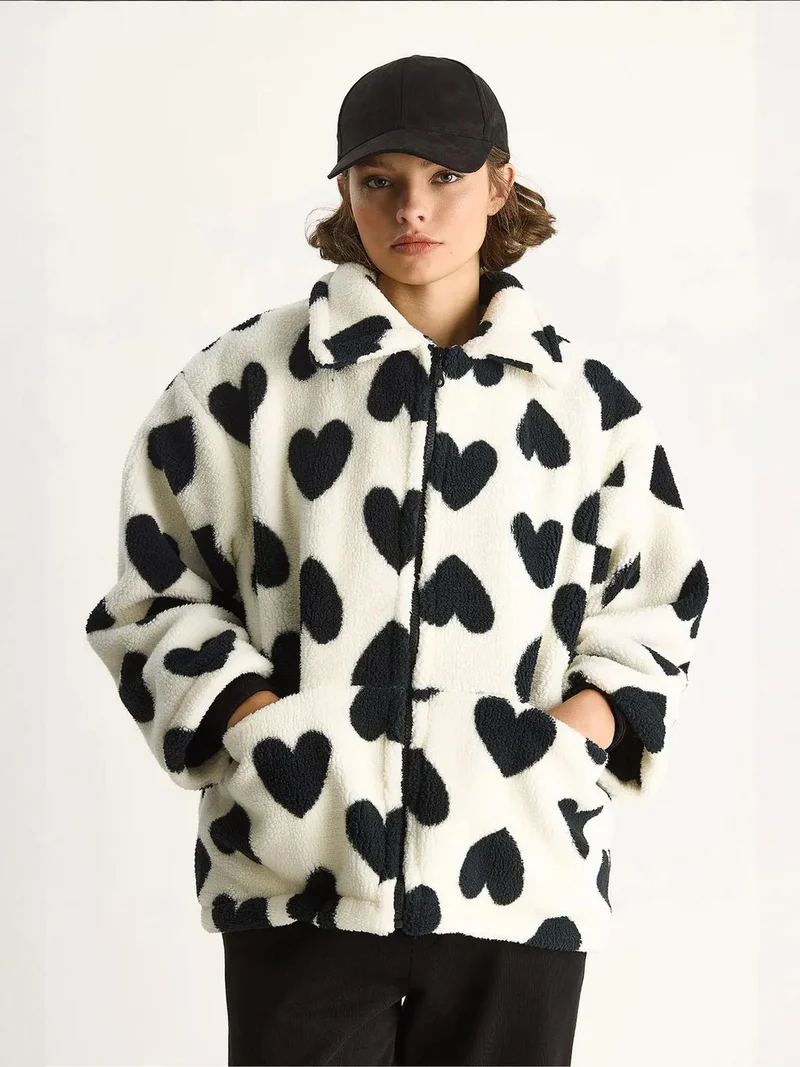 Bianco Lucci Black LUCCI Textured Jacket Collar Puffer Down Coat for Women | Best Price UAE