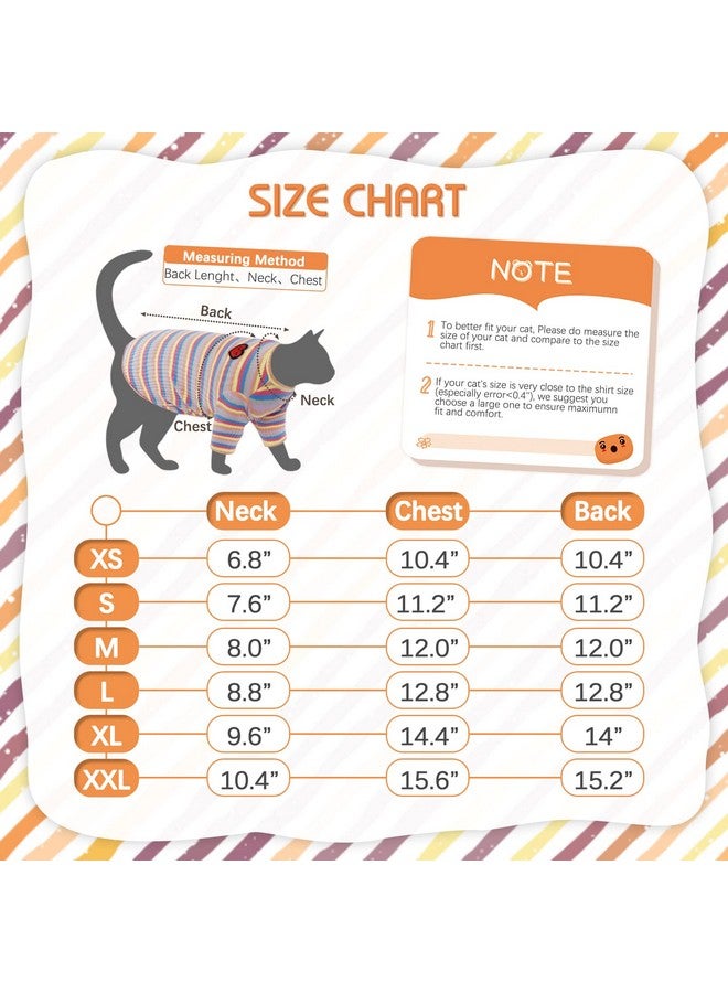 دينتران قميص DENTRUN للقطط عديمة الشعر، ملابس يومية قابلة للتنفس للقطط، سترة مخططة، بيجاما رائعة، ناعمة وصديقة للبشرة - Image 5